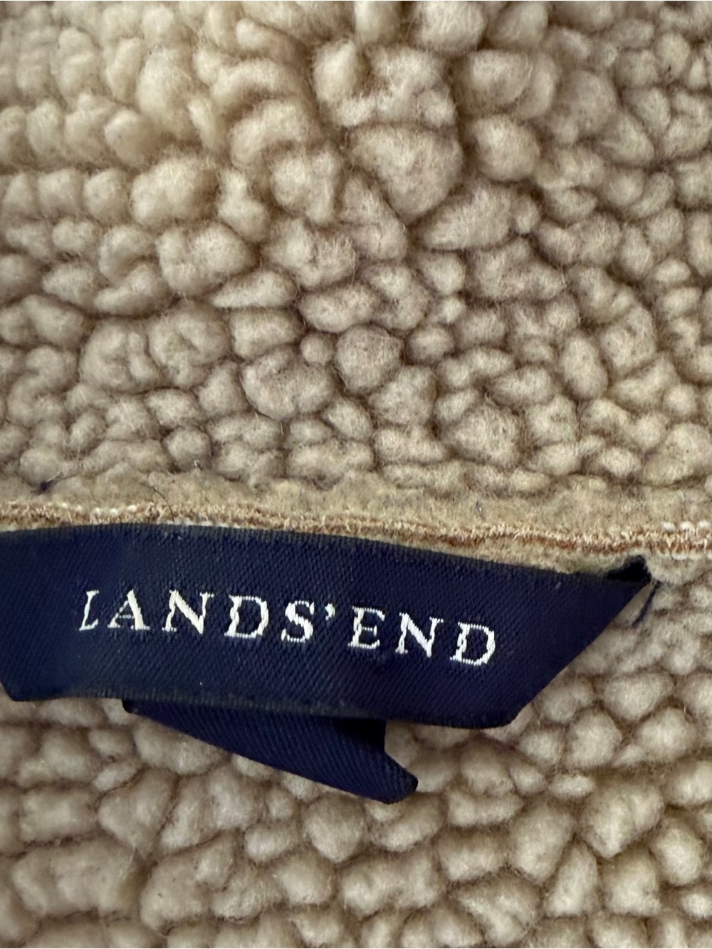 Lands End Women’s Minimalist Faux Suede Vest With Sherpa Lining Tan Size M - Picture 3 of 4